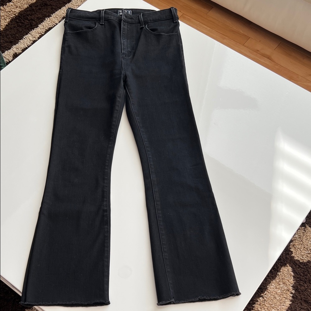 Abercrombie & Fitch Simone High Rise Ankle Flare Black Jeans